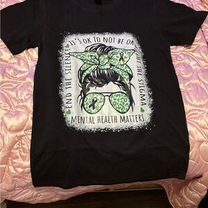 Black and Green Mental Health Matters T-Shirt 100% Cotton